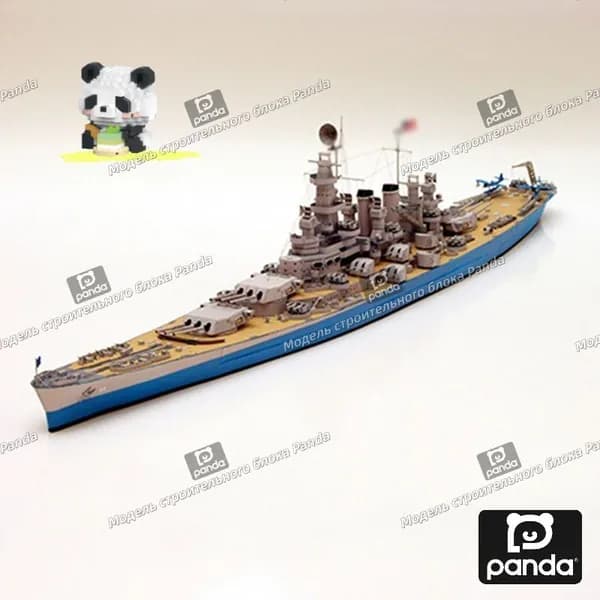Модель военного корабля класса "Северная Каролина", США, 1:400, бумажная модель, предметы коллекционирования для любителей военного дела