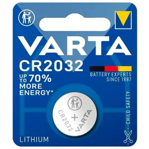 Батарейка литиевая VARTA ELECTRONICS CR2032 таблетка, дисковая, кнопочная 1 шт., блистер, 6032101401