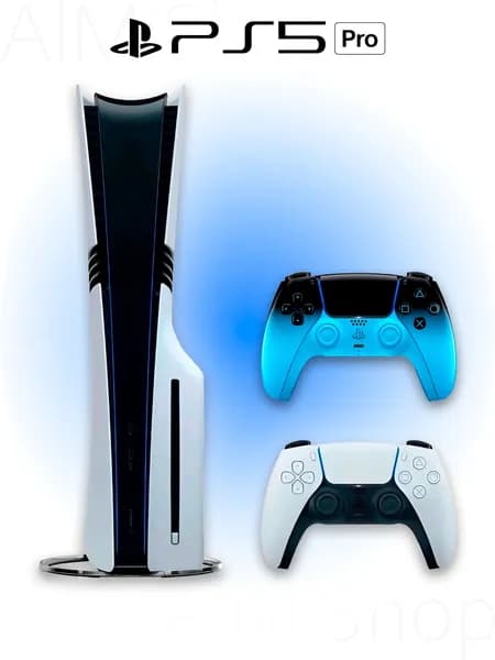 Игровая приставка Sony PlayStation 5 PRO + дисковод + 2 геймпад (сине-черный, Rythm Blue)