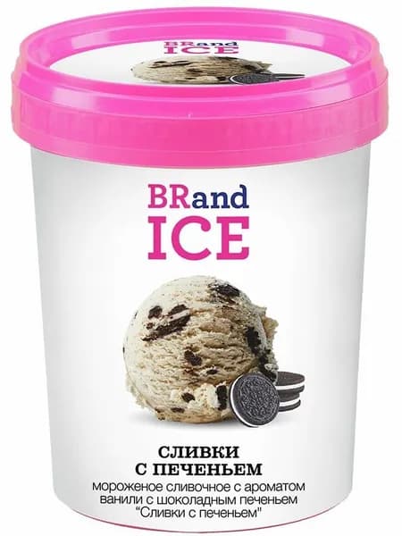 Brandice Мороженое сливочное сливки с печеньем, 500г