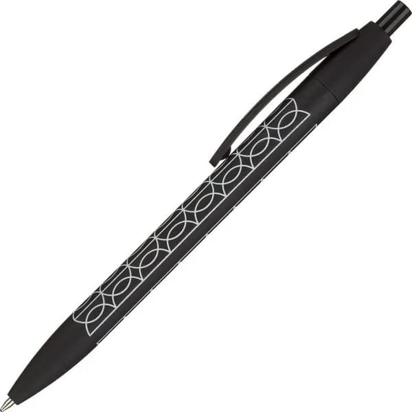 Ручка шариковая автоматическая Attache Comfort синяя корпус soft touch (черный корпус, толщина линии 0.5 мм)