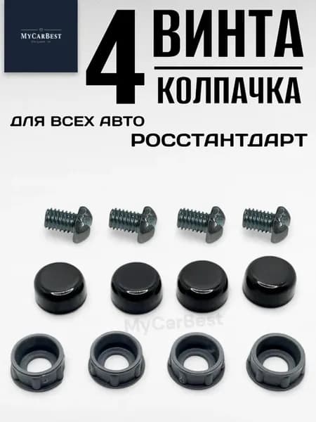 Болты и заглушки для крепления номера авто комплект