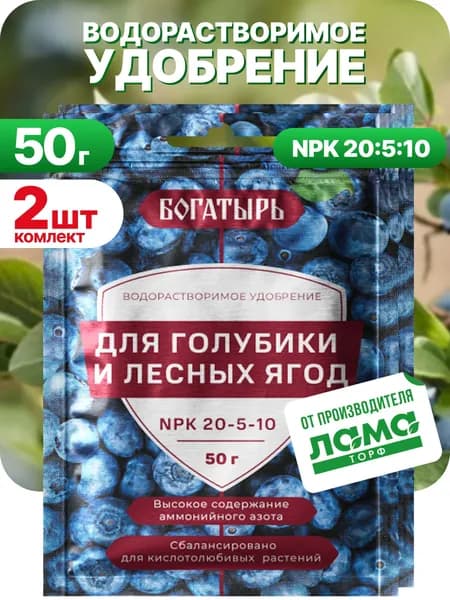 Богатырь Удобрение для голубики,100 г, 2 шт по 50 г