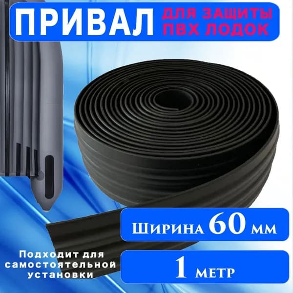 Привал для защиты ПВХ лодок 60 мм / 1 метр / Лента для бронирования дна лодки