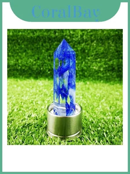 бутылка для воды alluring elixir quartz crystal с натуральным обелиском для ясности, blue melting stone, base