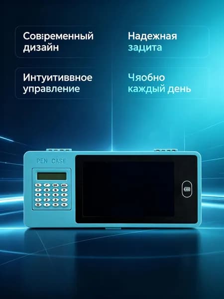 Пенал с кодовым замком и калькулятором, большой дисплей для рисования, вместительный прочный школьный пенал для мальчиков и девочек, антикража канцелярская коробка