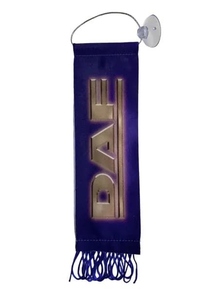 Вымпел DAF цвет синий 5.5 х 20 см на присоске с бахромой/ вымпел в машину