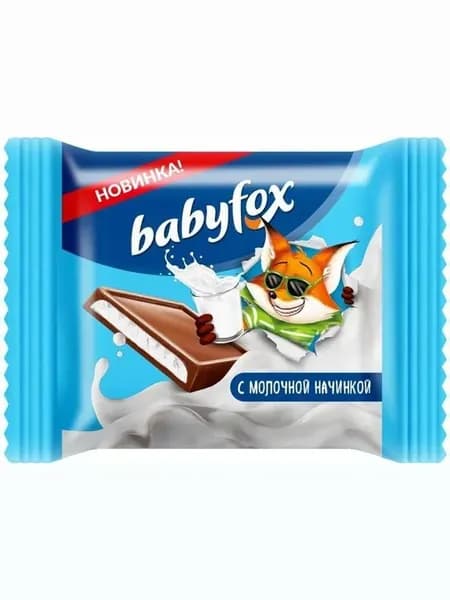 Шоколад молочный Бэби фокс Baby fox с молочной начинкой, 5 шт по 12 гр