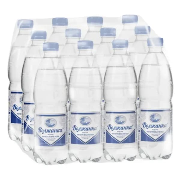 Минеральная вода Волжанка, газированная, пэт, 12 шт по 0,5 л