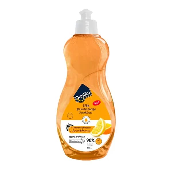 QUALITA Средство для мытья посуды LEMON&ORANGE 500мл