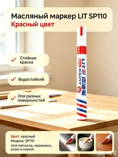 Маркер Лаковый, толщина: 2.5 мм, 1 шт.для ткани, для скетчинга