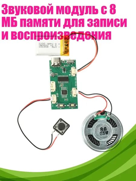 Звуковой модуль с 8 МБ памяти для записи и воспроизведения