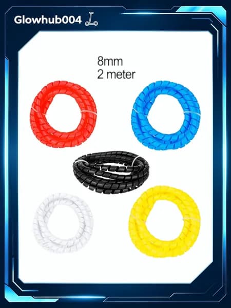 Защитный чехол троса тормоза 2M 8mm для Ninebot Xiaomi, PP, Red/White/Yellow/Brown