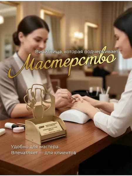 Визитница настольная для визиток из дерева