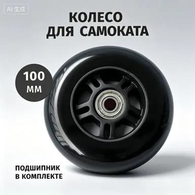 Колеса для скейтборда 99.99 мм с подшипниками, черные