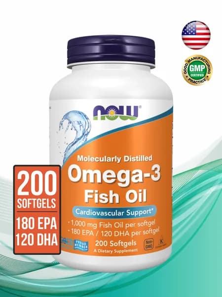NOW Омега-3 (Omega-3) капсулы массой 1400 мг, 200 softgels