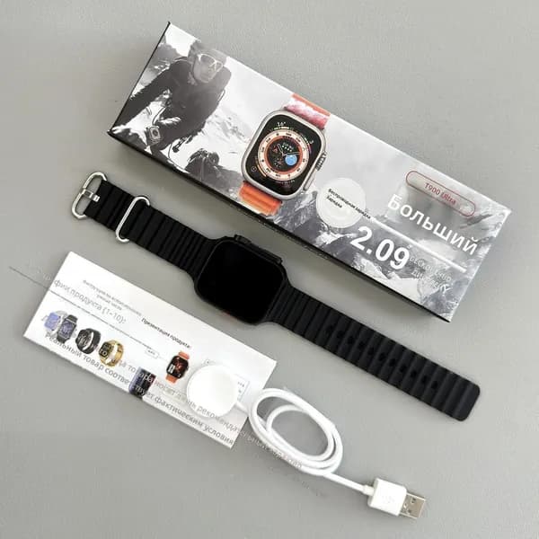 Смарт-часы T900U, 42mm, Черный матовый T900U