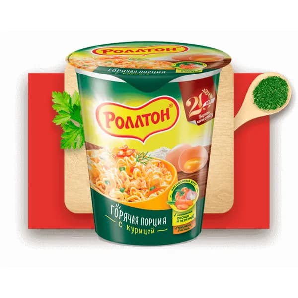 Лапша Роллтон Горячая порция с курицей 70 г