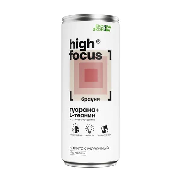 Напиток молочный High Focus брауни 2,5%, 245 мл, ЭкоНива