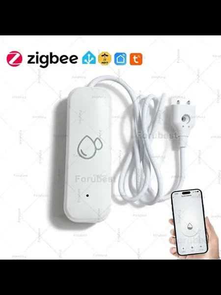 Датчик протечки воды Tuya Zigbee, детектор затоплений, удале
