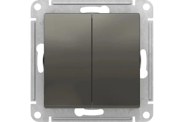 Systeme Electric AtlasDesign переключатель перекрестный 2-клавишный, 2 x сх. 7, 10АХ, механизм, сталь (ATN000973)-1 шт.