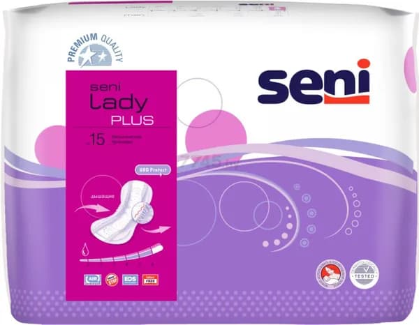 Урологические прокладки при недержании для женщин Seni Lady Plus, 15 штук