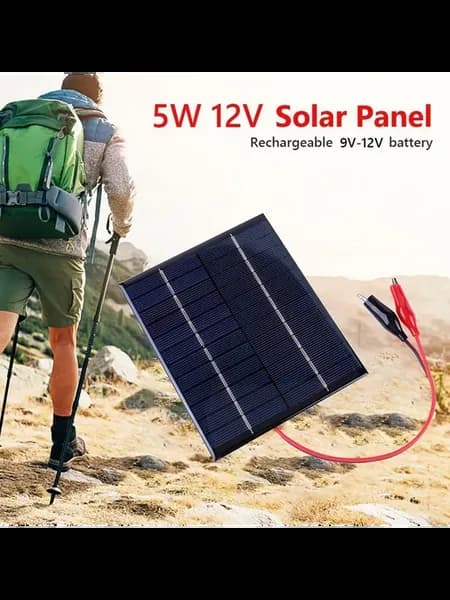 Модель 5W 12V солнечная панель с кабелем для батареи