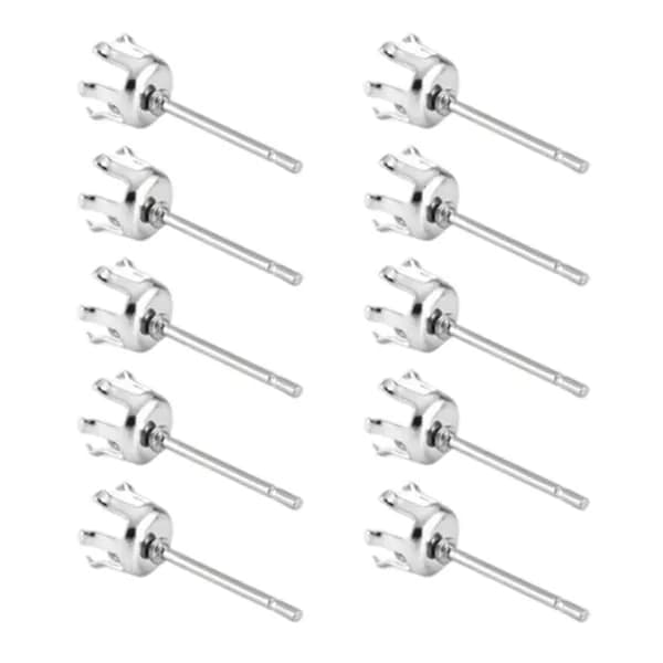 Серьги-гвоздики из нержавеющей стали, 10 шт., - 6mm