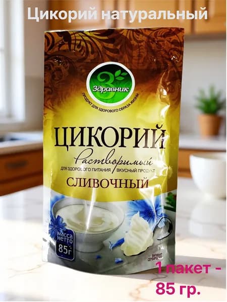 Цикорий растворимый. Славкофе натуральный. Сливочный, 85 г