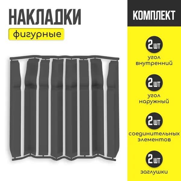 Накладки для плинтуса IDEAL "Дюра-Графит" - 1шт