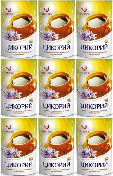 Славкофе Цикорий натуральный растворимый Лантэль, порошкообразный, 85 г, 9 шт