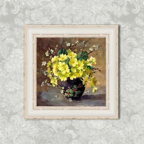 Картина на холсте "цветочки 21х21" 27x27 см