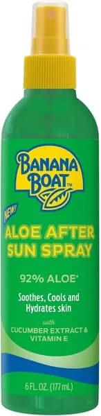 Banana Boat, Успокаивающий спрей после загара с алоэ, экстрактом огурца и витамином Е, 177 мл, средство от солнечных ожогов