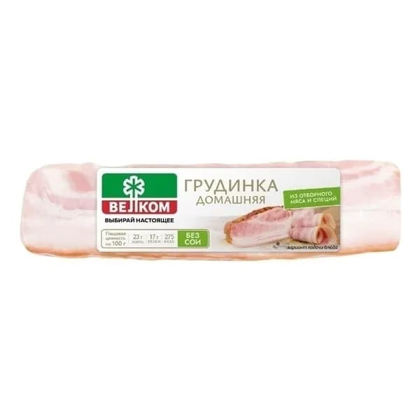 Грудинка свиная варено-копченая Велком Домашняя 300 г