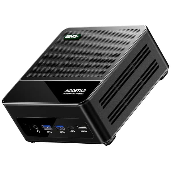 AOOSTAR Мини-ПК Мини-ПК AOOSTAR GEM12+ R7 PRO 8845HS​ (AMD Ryzen 7 PRO 8845HS, RAM Отсутствует, AMD Radeon 780M, Без ОС), GEM12+ R7 PRO 8845HS, черный матовый