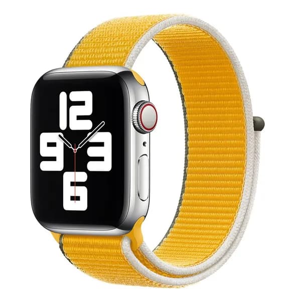 Нейлоновый ремешок для Apple Watch series 1-9 SE, SE 2, 1 и 2 Ultra, 42-44-45-49 mm / Эластичный тканевый браслет на липучке