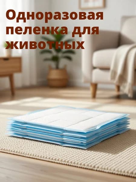 Пеленки для собак с супер впитывающим слоем и антибактериальным эффектом для уборки