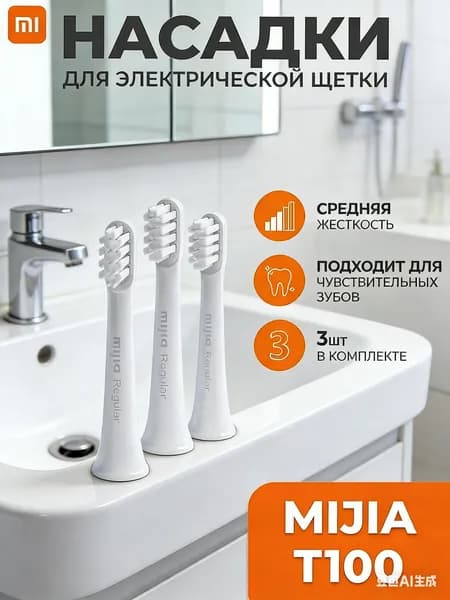 Сменная насадка для электрической зубной щетки Mijia Sonic Electric Toothbrush T100 3шт.