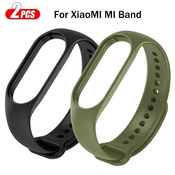 Силиконовый ремешок для Mi Band 7 6 5 4 3, для запястья от 5,5 до 8,5 дюймов, 2шт