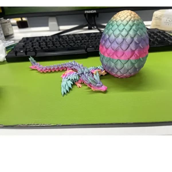 3D-печать яйцо дракона с фигуркой дракона, 11 см и 21 см, разборное, пастельные цвета