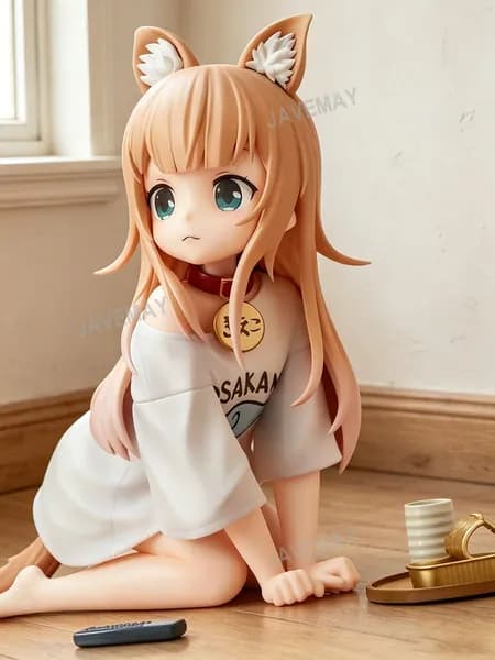 Фигурка аниме кошечка Мака сидячая милая коллекционная модель