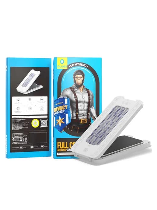 Стекло для iPhone 16 15 антишпион с рамкой Anti-peep Black