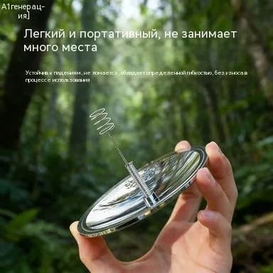 Портативная газовая горелка для туризма и походов с безопасным зажиганием и солнечной батареей