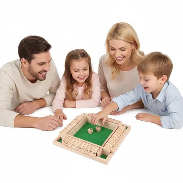 Настольная игра Shut The Box из дерева, зелёная, 23 23 см