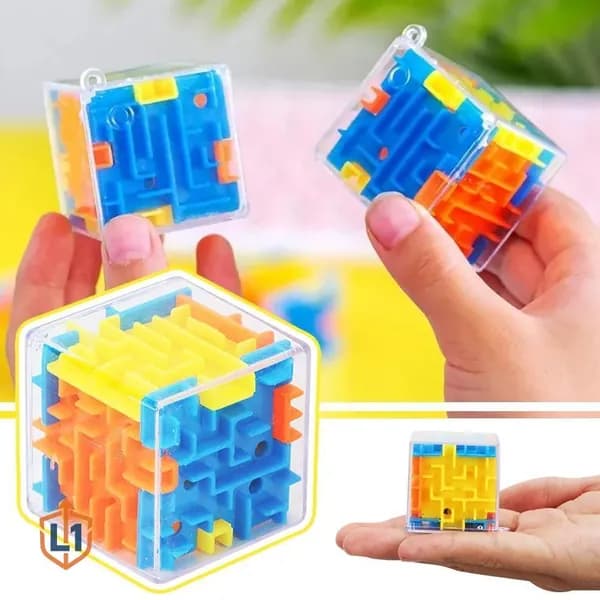 3D кубик-лабиринт с шариком, 6-гранная развивающая головоломка для детей 4-6-12 лет