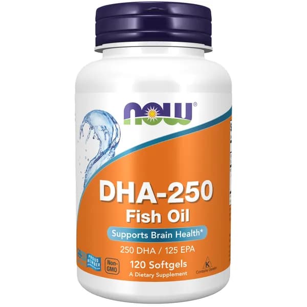 DHA-250 Fish Oil, Рыбий жир, 125 EPA 250 DHA, 120 капсул, Витамины для сердца и сосудов, для мозга, для для глаз, для иммунитета взрослым