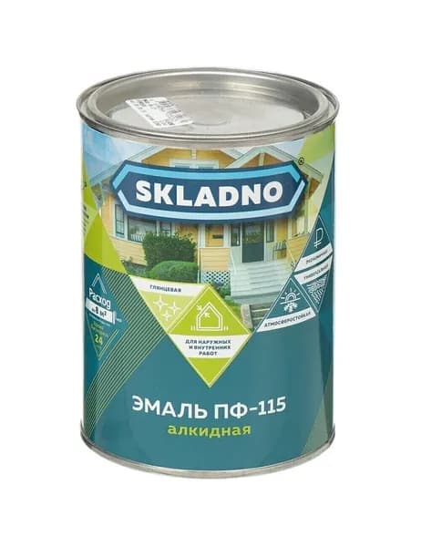 Эмаль Skladno ПФ-115, синяя, 0,8 кг