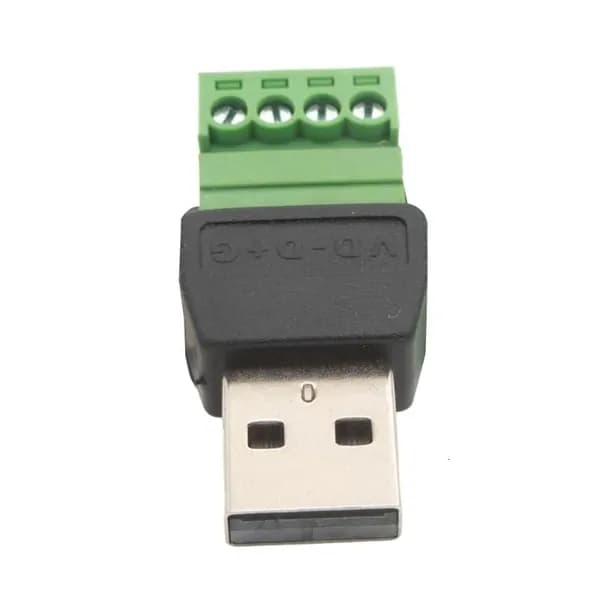 USB 2.0 Male адаптер с клеммной колодкой, без пайки, 4Pin