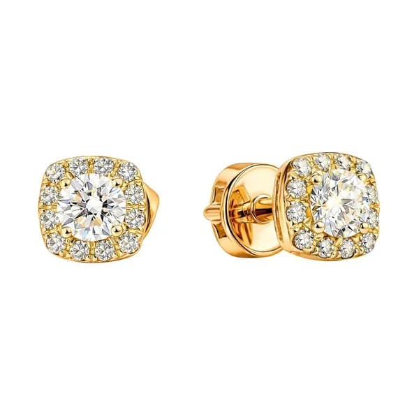 Серьги женские с бриллиантами из красного золота 585 пробы 585GOLD