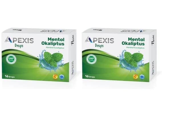 Пастилки Apexis Drops со вкусом ментола и эвкалипта, 16 штук